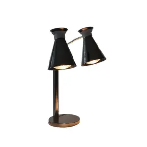 Lámpara doble de pedestal negra Spot