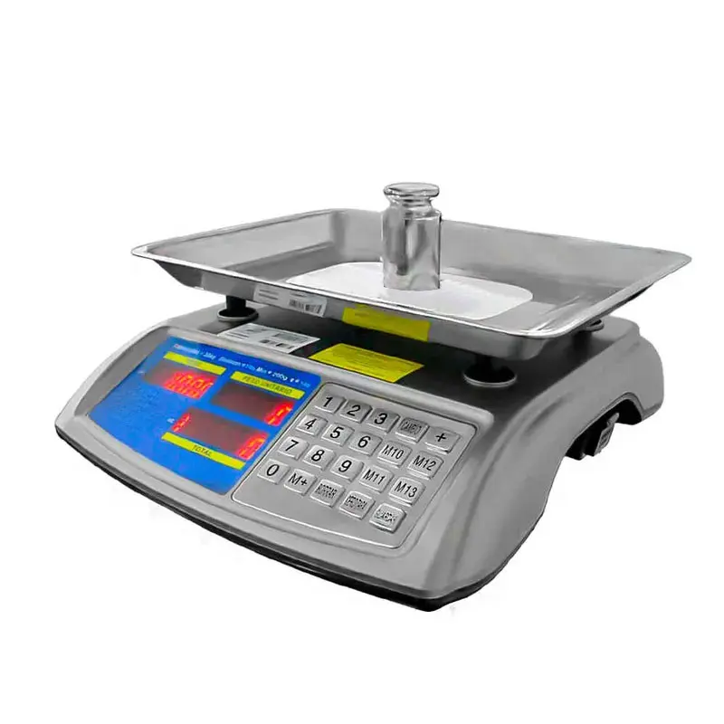 Báscula industrial 30 kg plato acero inoxidable uso rudo