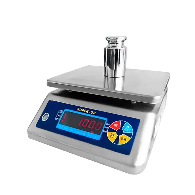 Balanza solo peso uso rudo acero inoxidable IP-68 para cocina y bodega SUPER SS, 30 kg