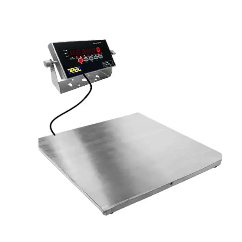 Báscula 1 a 2 toneladas 1.2*1.2 mts en acero inoxidable