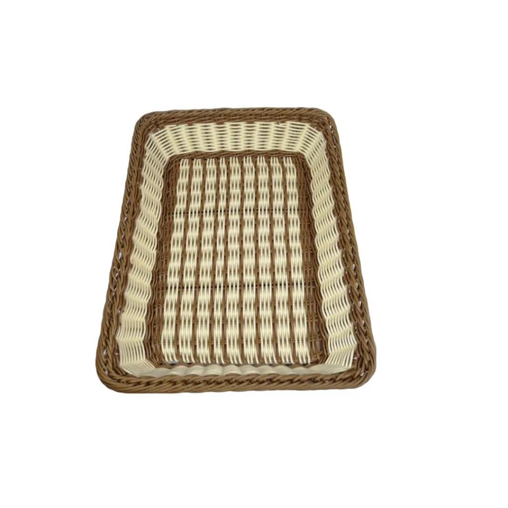 Canasta rectangular en mimbre sintético