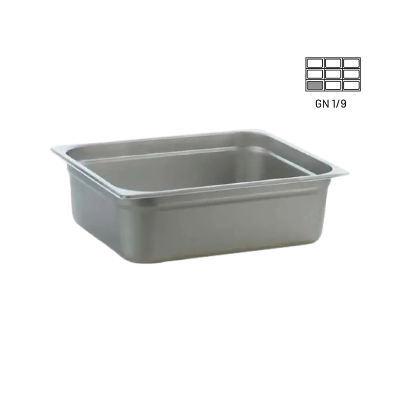 Azafate gastronorm 1/9*15 cm acero inoxidable para cocina industrial