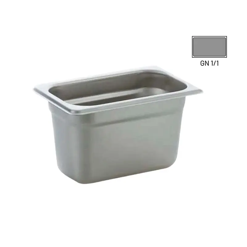 Azafate gastronorm apilable 1GN 15 cm acero inoxidable para cocina industrial