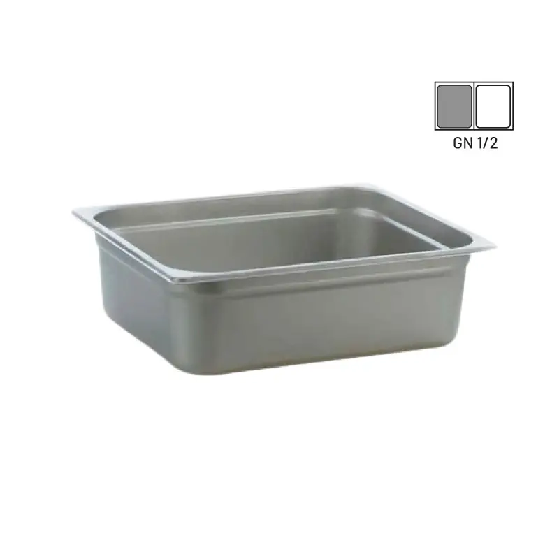 Azafate gastronorm apilable 1/2 6.5 cm acero inoxidable para cocina industrial