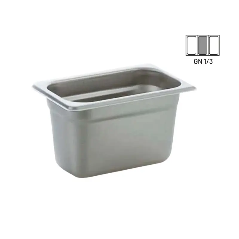 Azafate gastronorm apilable 1/3 6.5 cm acero inoxidable para cocina industrial