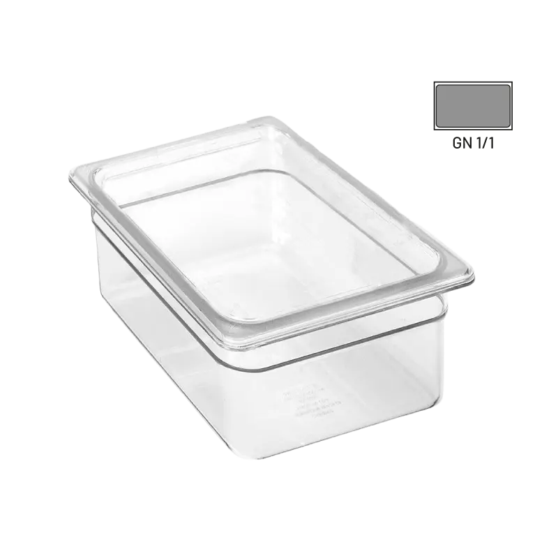 Azafate 1GN 15 cm policarbonato transparente para buffet y cocina