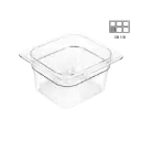 Azafate 1/6 15 cm policarbonato transparente para buffet y cocina
