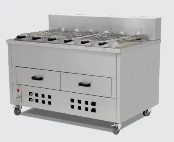 ASADOR DE POLLO HORIZONTAL CON CARBON