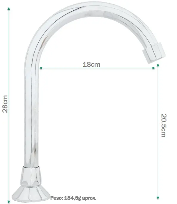 Grifería cuello alto