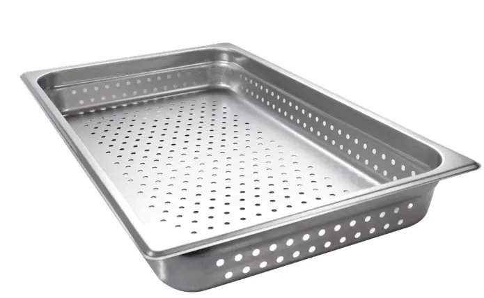 Azafate gastronorm perforado 1/1 acero inoxidable para cocina industrial 15 cm