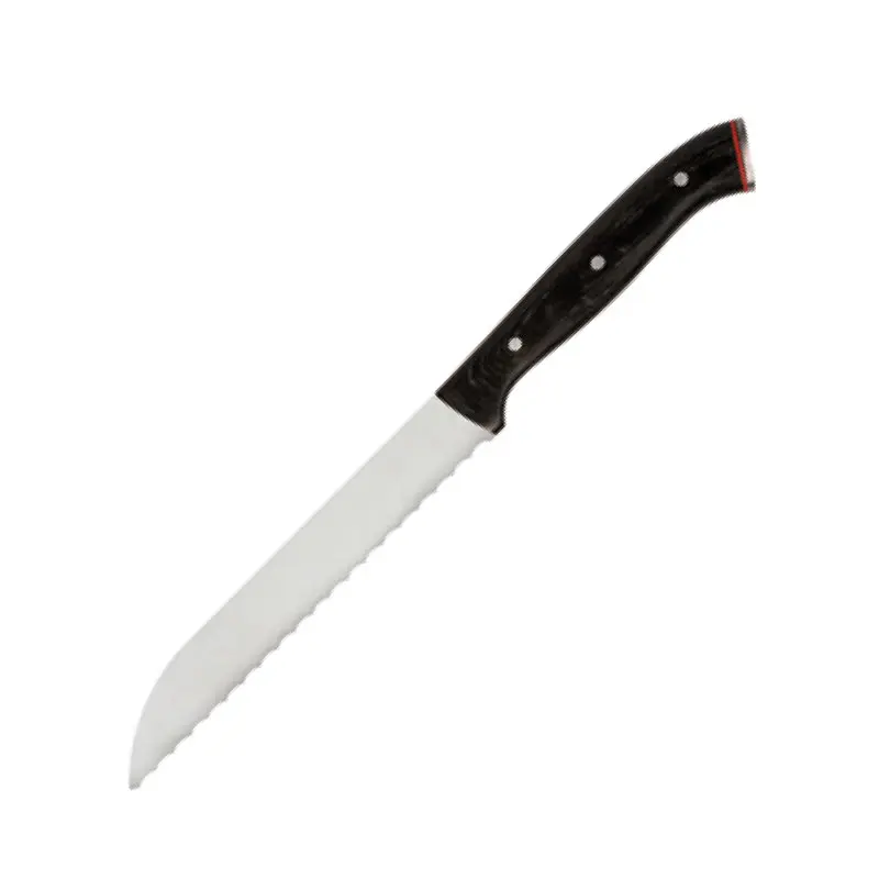 Cuchillo elite profesional para cortar pan 17.5 cm - negro
