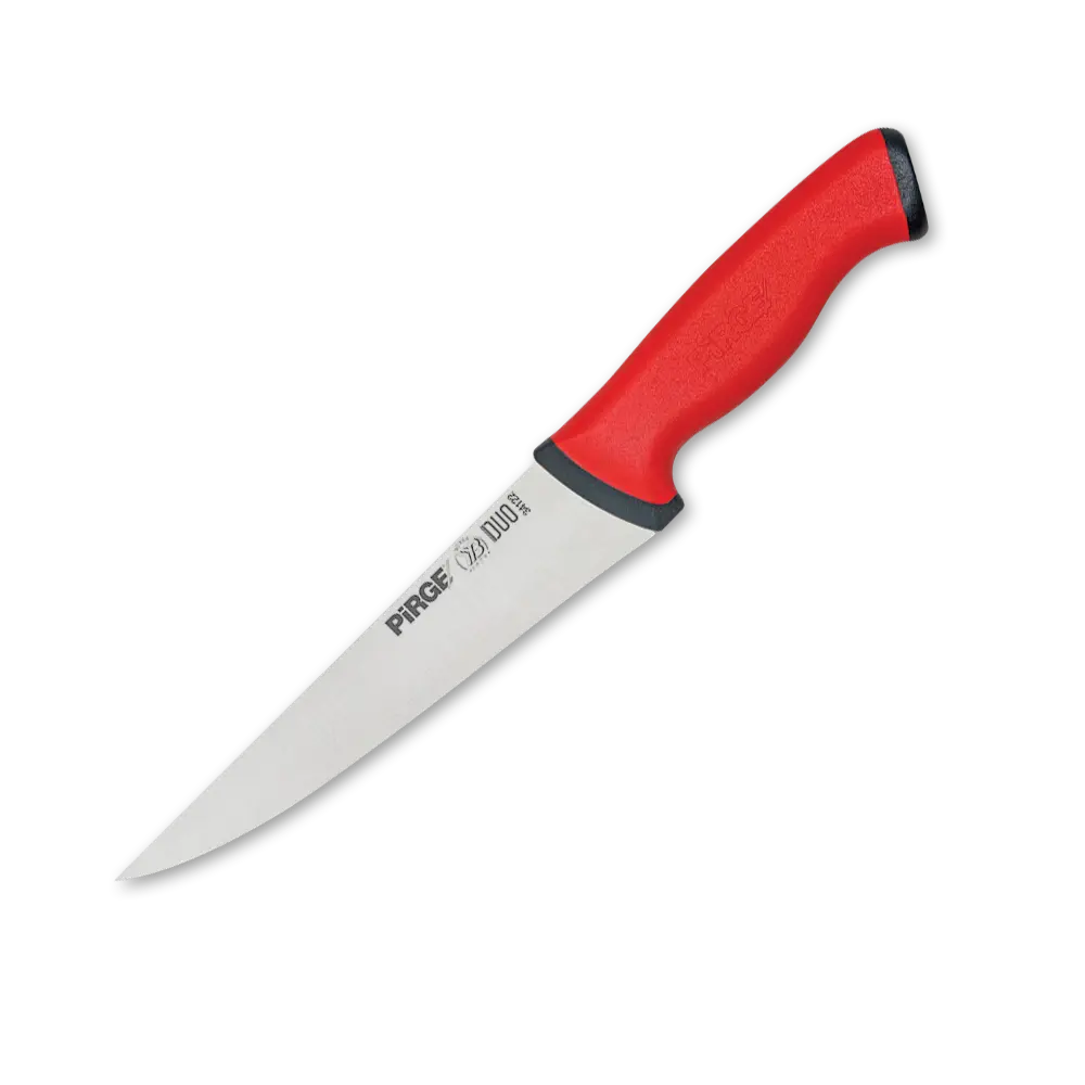 Cuchillo DUO carnicero punta lanza 16.5 cm - rojo