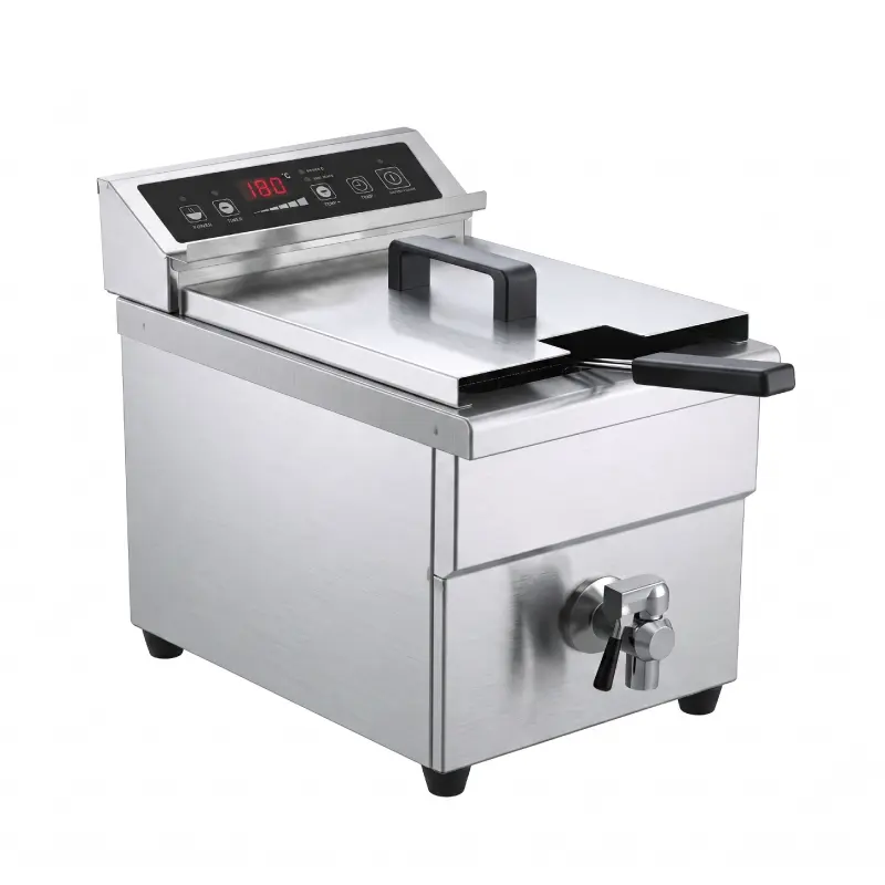 Freidora de inducción industrial sobreponer de tanque sencillo 8 lts / 3500 W
