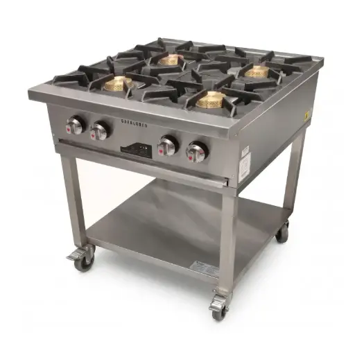 [CHEF4PQ303030] Estufa industrial a gas 4 puestos, 