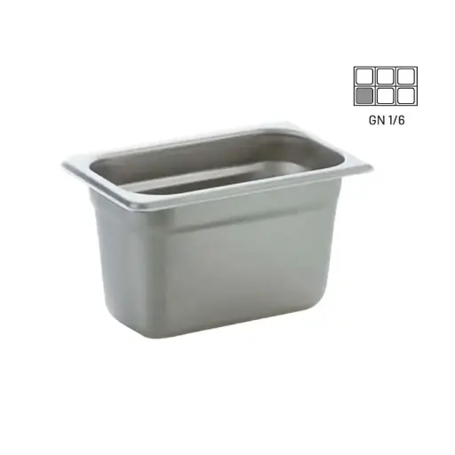 [HL01700500127] Azafate gastronorm 1/6 15 cm acero inoxidable para cocina industrial