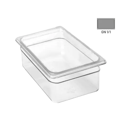 [JD-P1115] Azafate 1GN 15 cm policarbonato transparente para buffet y cocina