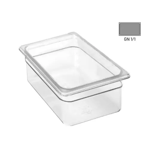 [JE-P1106] Azafate 1GN 6.15 cm policarbonato transparente para buffet y cocina