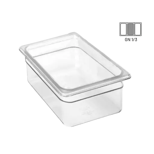 [JE-P1310] Azafate 1/3 10 cm policarbonato transparente para buffet y cocina