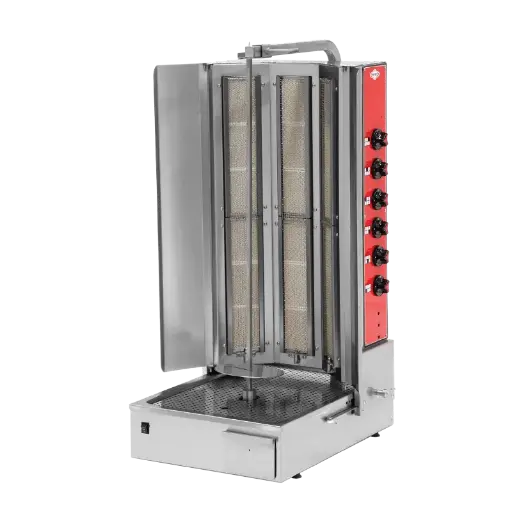 [EMP.DN.150-3R] Gas Shawarma Machines Motor at Bottom 6 burner