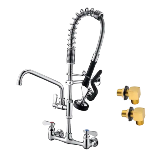 [MNPR5100C-AO] Grifo cuello de ganso, 2 salidas, acople en pared, cuello medio