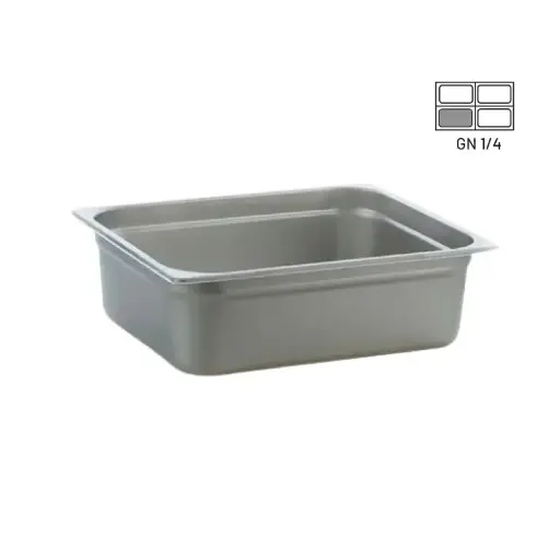 [01HXW4115D] Azafate gastronorm apilable 1/4 15cm acero inoxidable para cocina industrial